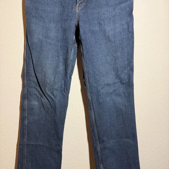 Duluth Trading Co Flex Ballroom Jeans Men 37 Blue Denim Straight Leg Relaxed Fit - Picture 6 of 12